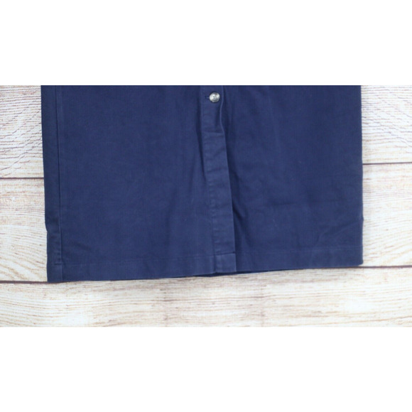 VINTAGE ICC Ivory Clothing Co Womens Sz 10 Straight Midi Canvas Skirt Navy Blue - Picture 3 of 6